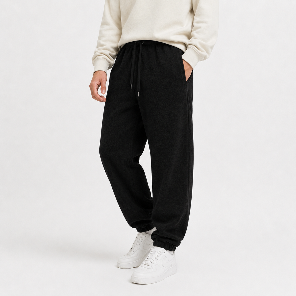 Men’s Fleece Lined Joggers – Thickened Thermal Sweatpants with Elasticated Cuffs