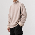 Men’s Fleece Lined Jumper – Knitted Long Sleeve Warm Base Layer