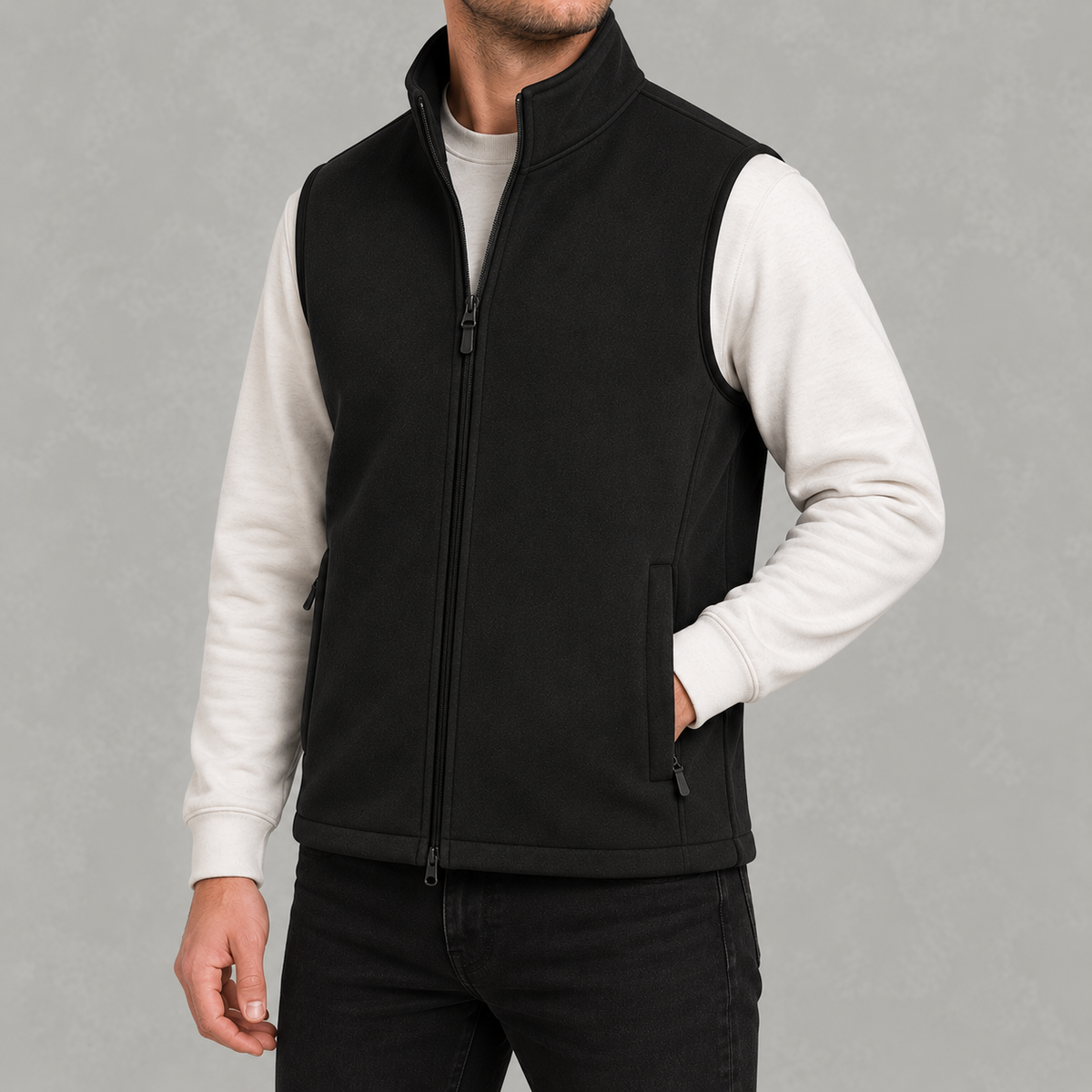 Men’s Fleece Vest – Polar Fleece Lined Thickened Gilet