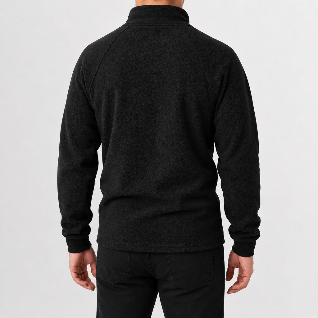 Men’s Fleece Quarter Zip – Slim Fit Stand Collar Warm Pullover Jumper