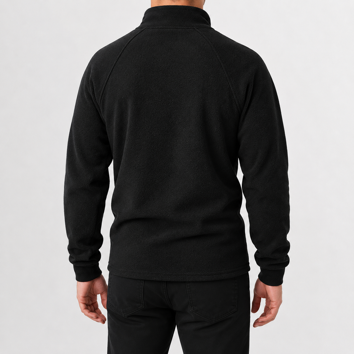 Men’s Fleece Quarter Zip – Slim Fit Stand Collar Warm Pullover Jumper