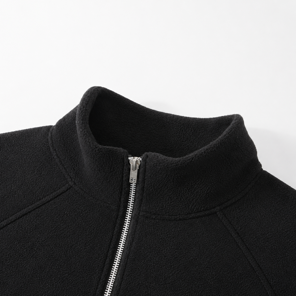 Men’s Fleece Quarter Zip – Slim Fit Stand Collar Warm Pullover Jumper
