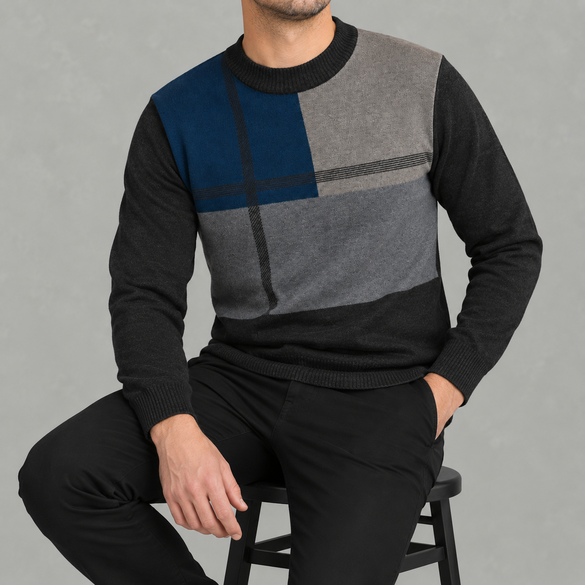 Men’s Graphic Jumper – Thickened Casual Long Sleeve Pullover