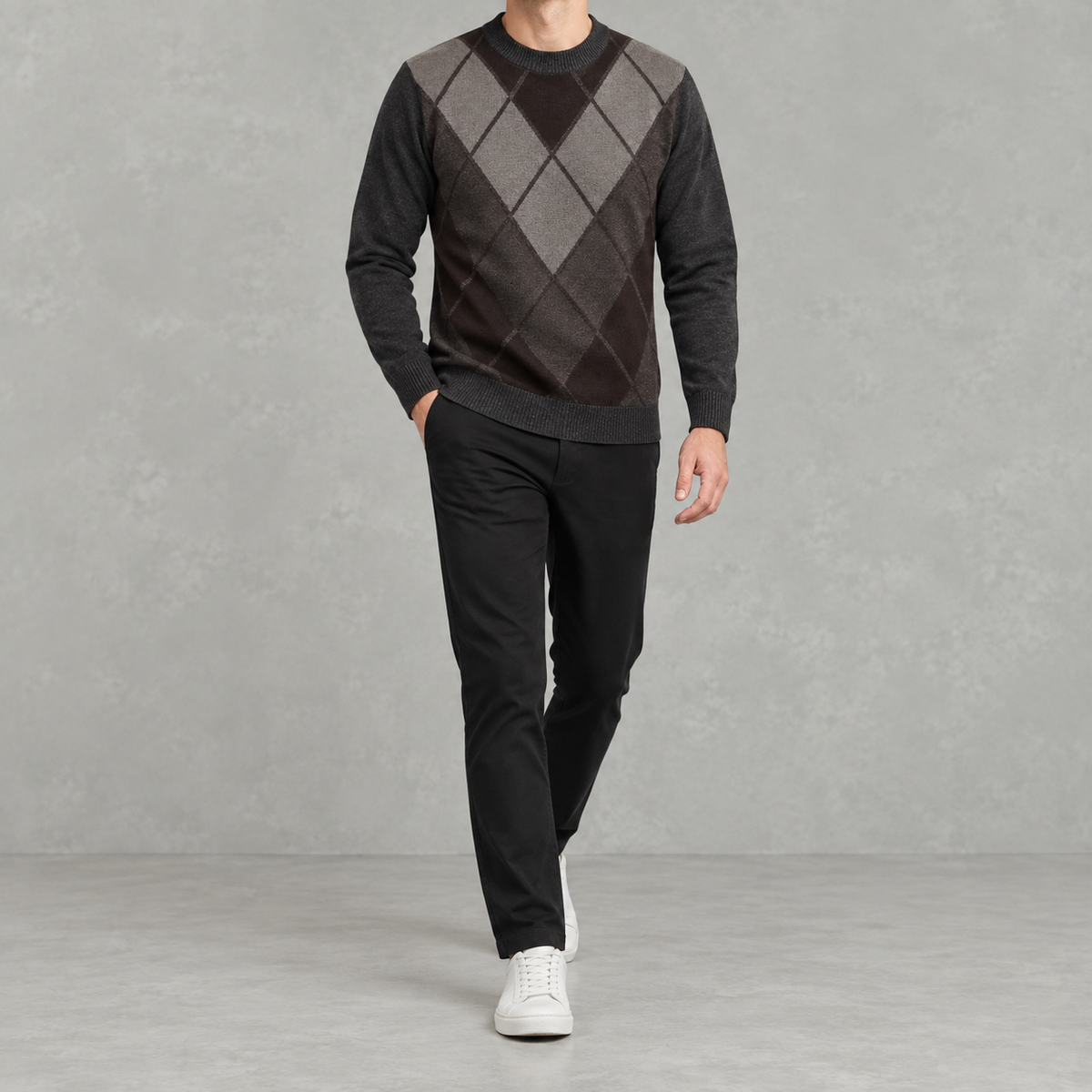 Men’s Graphic Jumper – Thickened Casual Long Sleeve Pullover