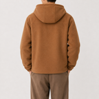Men’s Fleece Jacket – Hooded Thickened Lambswool-Style Warm Cardigan Coat