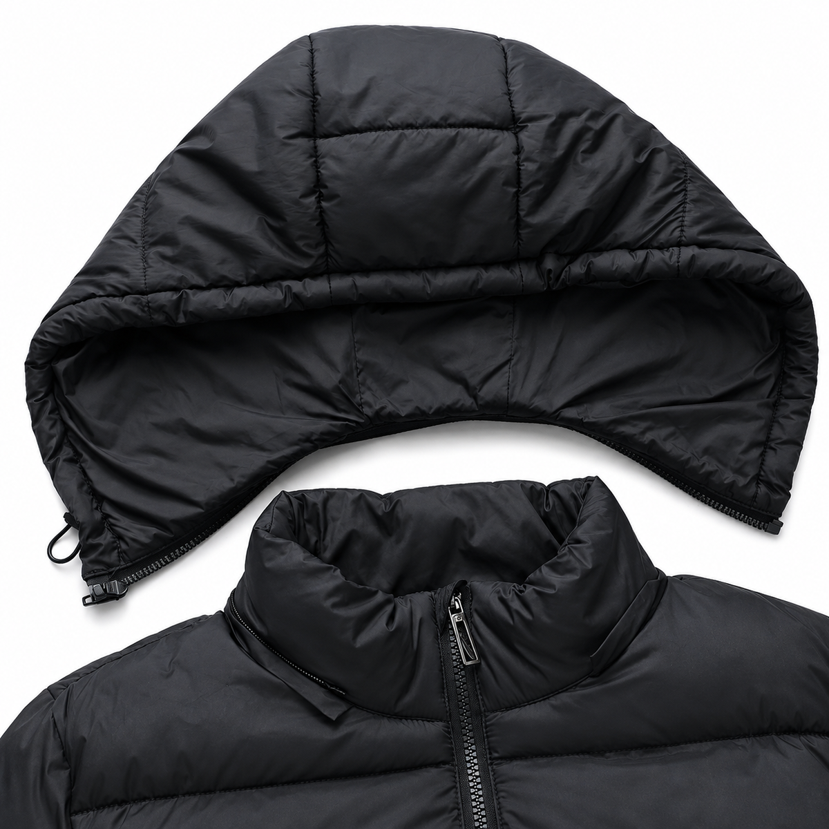 Men’s Hooded Quilted Jacket – Warm Padded Winter Coat with Hood