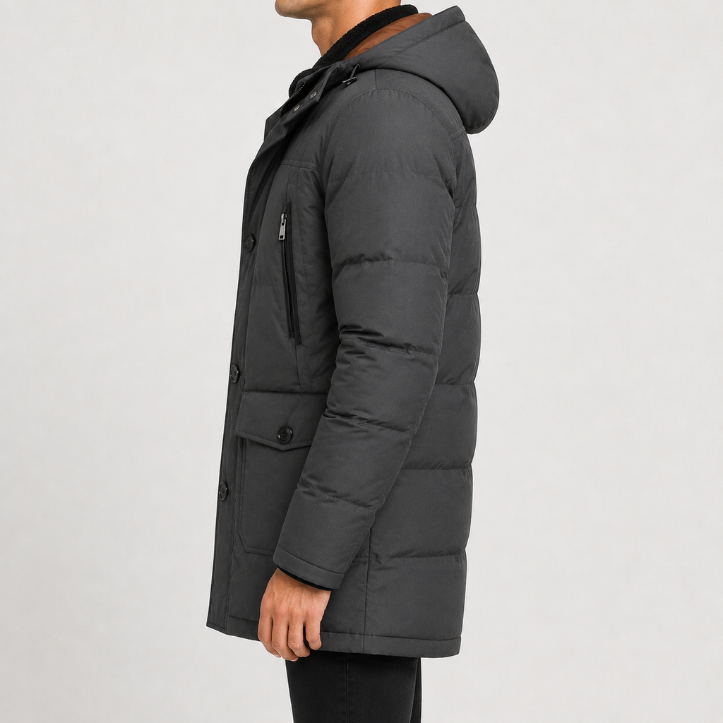 Men’s Padded Jacket – Thickened Insulated Winter Parka Coat