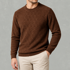 Men’s Jacquard Jumper – Fleece Lined Thick Knit Pullover