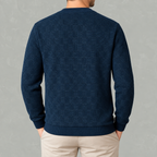 Men’s Jacquard Jumper – Fleece Lined Thick Knit Pullover