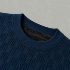 Men’s Jacquard Jumper – Fleece Lined Thick Knit Pullover