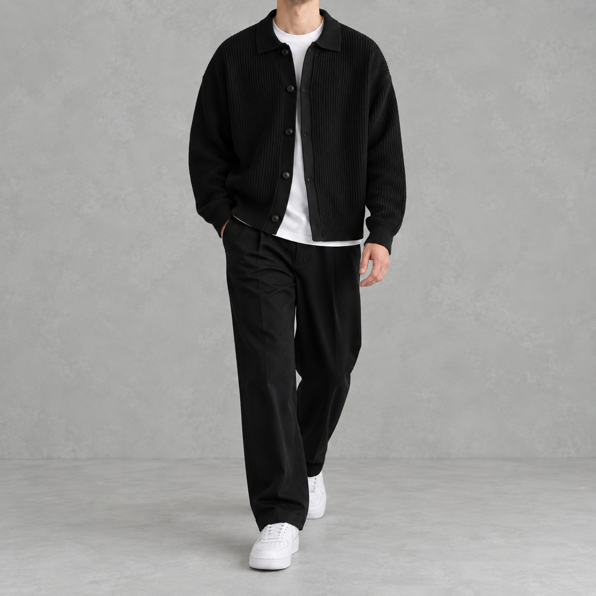 Men’s Knitted Cardigan – Casual Unisex Button Front Jumper