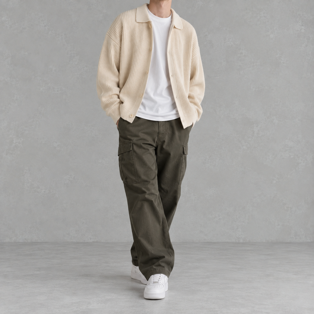 Men’s Knitted Cardigan – Casual Unisex Button Front Jumper