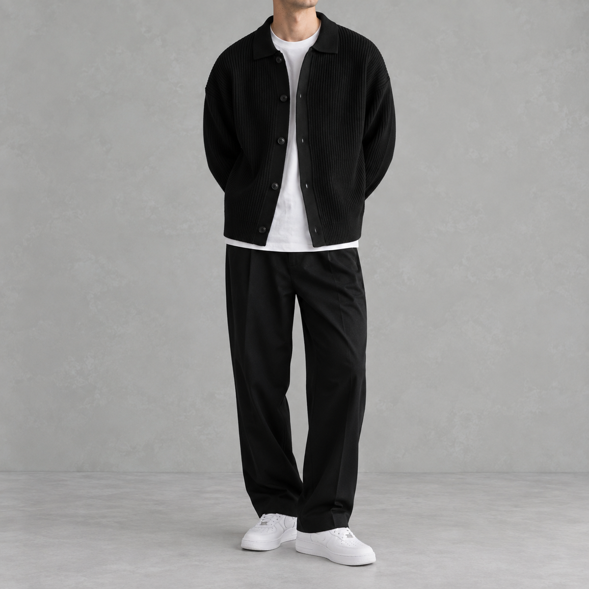 Men’s Knitted Cardigan – Casual Unisex Button Front Jumper