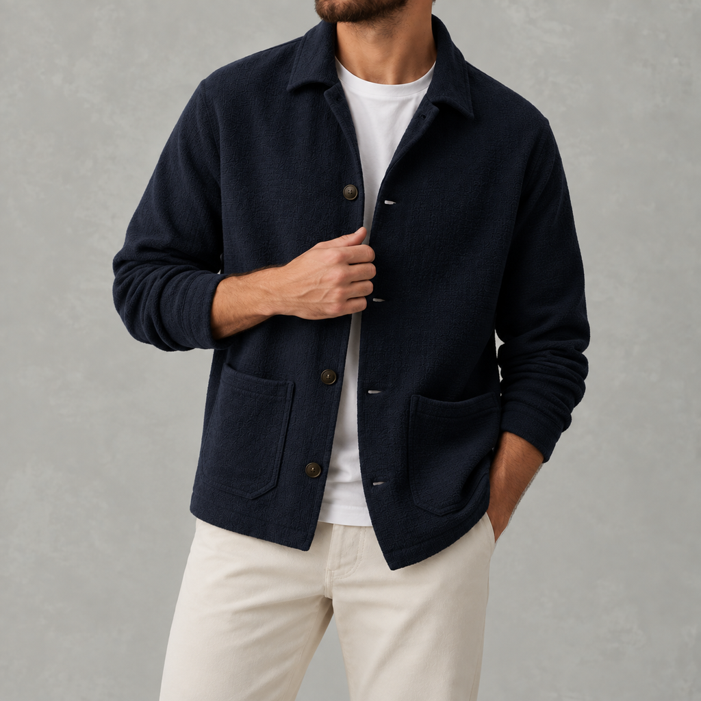 Men’s Knitted Cardigan – Lapel Collar Button Front Jumper for Autumn & Winter