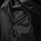 Men’s Leather Jacket – Black Full Zip Collared Bomber Jacket with Ribbed Hem
