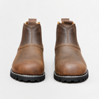 Men’s Leather Walking Boots – Round Toe Ankle Hiking Boots