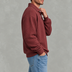 Men’s Long Sleeve Polo Shirt – Waffle Knit Retro Short Sleeve Textured Top