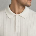 Men’s Long Sleeve Polo – Heavy Knit Long Sleeve Lapel Collar Polo