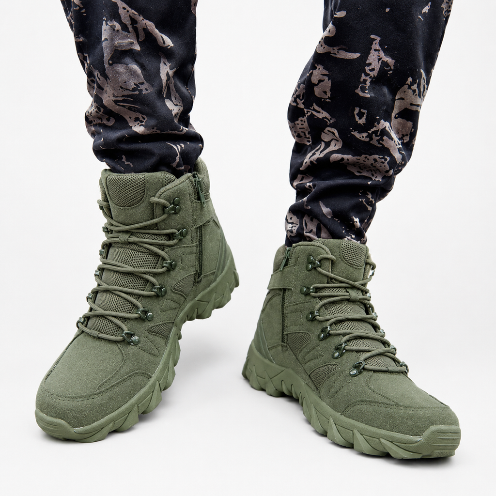 Men’s Hiking Boots – Outdoor Combat Boots with Lace-Up Ankle Design
