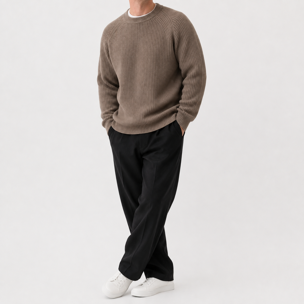 Men’s Oversized Jumper – Thickened Loose Fit Knitted Pullover