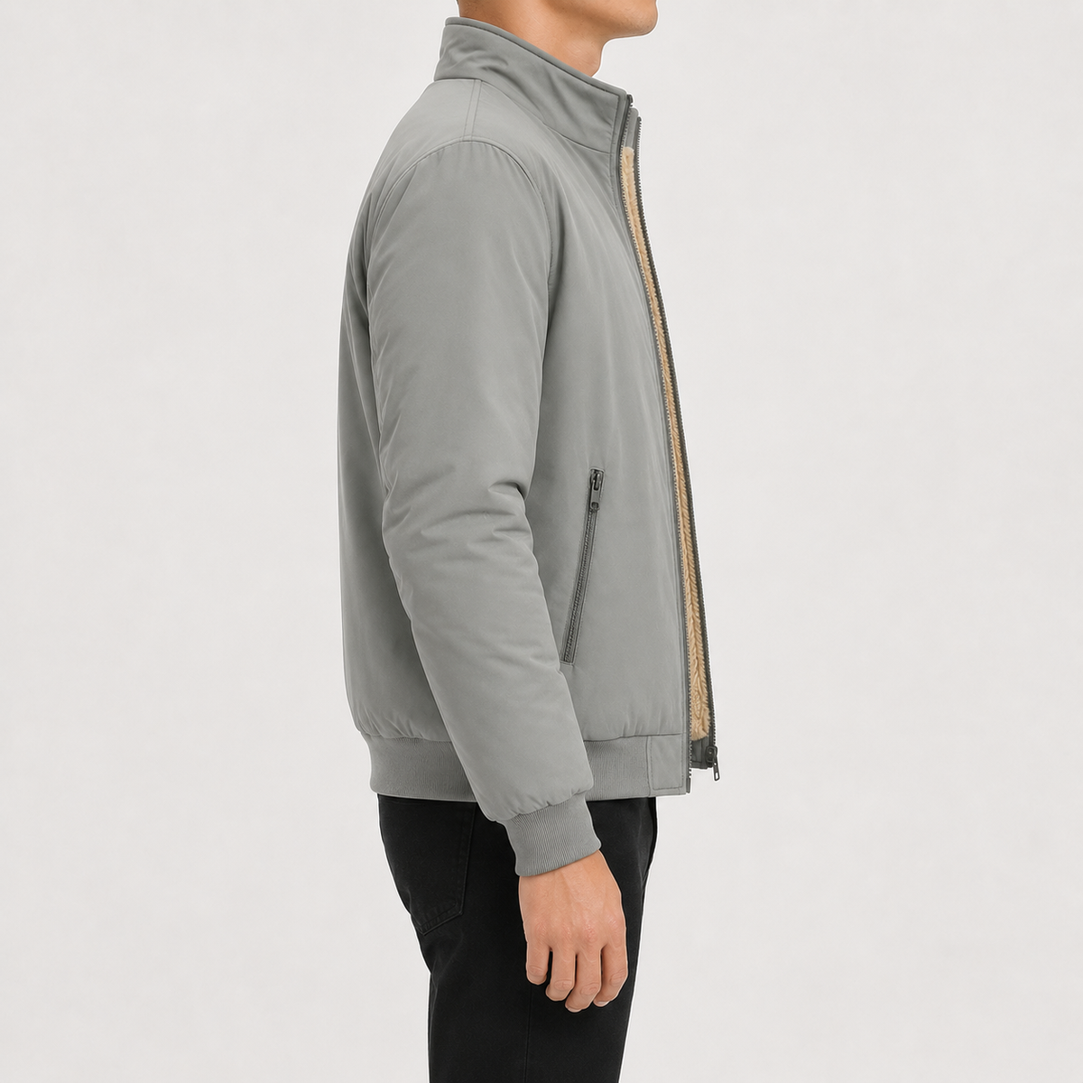 Men’s Padded Jacket – Heavyweight Fleece-Lined Winter Coat