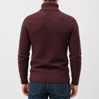 Men’s Quarter Zip Jumper – Plush High Neck Warm Knitted Pullover