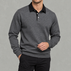 Men’s Polo Jumper – Long Sleeve Polo Collar Jumper
