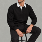 Men’s Polo Jumper – Long Sleeve Polo Collar Jumper