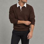 Men’s Polo Jumper – Long Sleeve Polo Collar Jumper