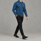 Men’s Quarter Zip Jumper – Fleece Lined Polo Collar Pullover
