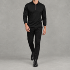 Men’s Quarter Zip Jumper – Fleece Lined Polo Collar Pullover