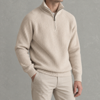 Men’s Quarter Zip Jumper – Slim Fit Soft Long Sleeve Base Layer Pullover