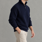 Men’s Quarter Zip Jumper – Slim Fit Soft Long Sleeve Base Layer Pullover