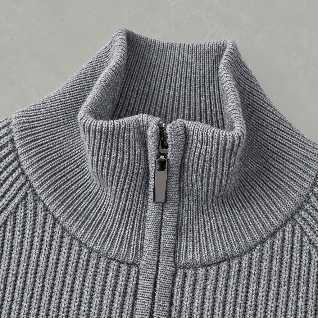 Men’s Quarter Zip Jumper – Slim Fit Soft Long Sleeve Base Layer Pullover