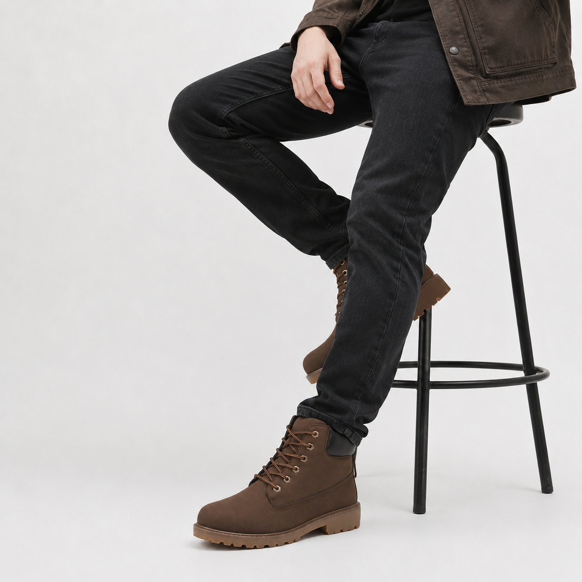 Men’s Quilted Boots – High Top Casual Work Boots with Warm Lining