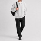 Men’s Polo Jumper – Relaxed Fit Knitted Pullover with Single Button Collar