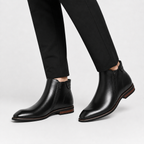 Men’s Chelsea Boots – Retro Leather Ankle Boots with Elastic Side Panels
