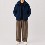 Men’s Reversible Fleece Jacket – Thickened Double-Sided Warm Casual Coat