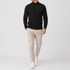 Men’s Zip Up Cardigan – Stand Collar Knitted Casual Jumper