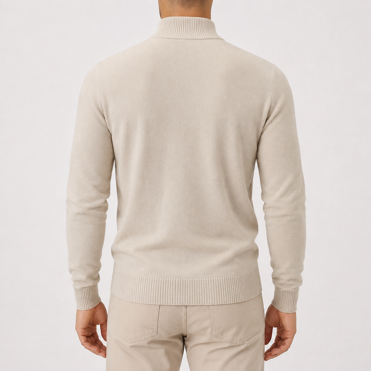 Men’s Zip Up Cardigan – Stand Collar Knitted Casual Jumper