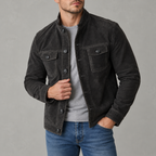 Men’s Suede Jacket – Faux Suede Velvet Casual Bomber Jacket