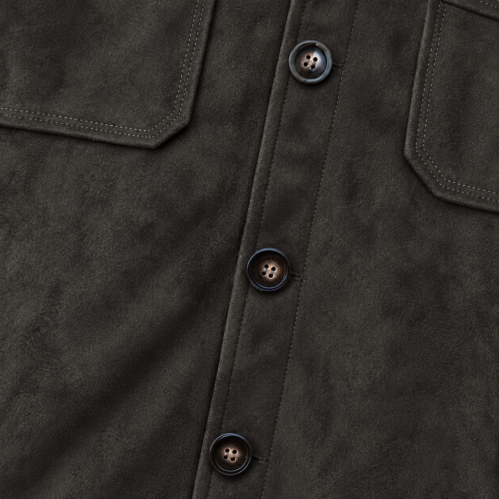 Men’s Suede Jacket – Faux Suede Velvet Casual Bomber Jacket