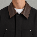 Men’s Suede Jacket – Vintage Colour Block Lapel Casual Jacket