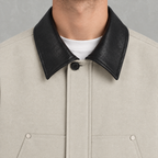 Men’s Suede Jacket – Vintage Colour Block Lapel Casual Jacket