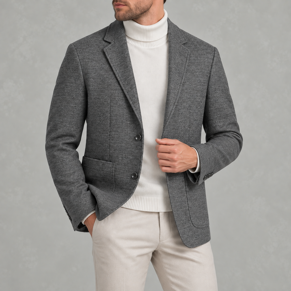 Men’s Suit Jacket – Business Casual Tailored Blazer with Notch Lapels