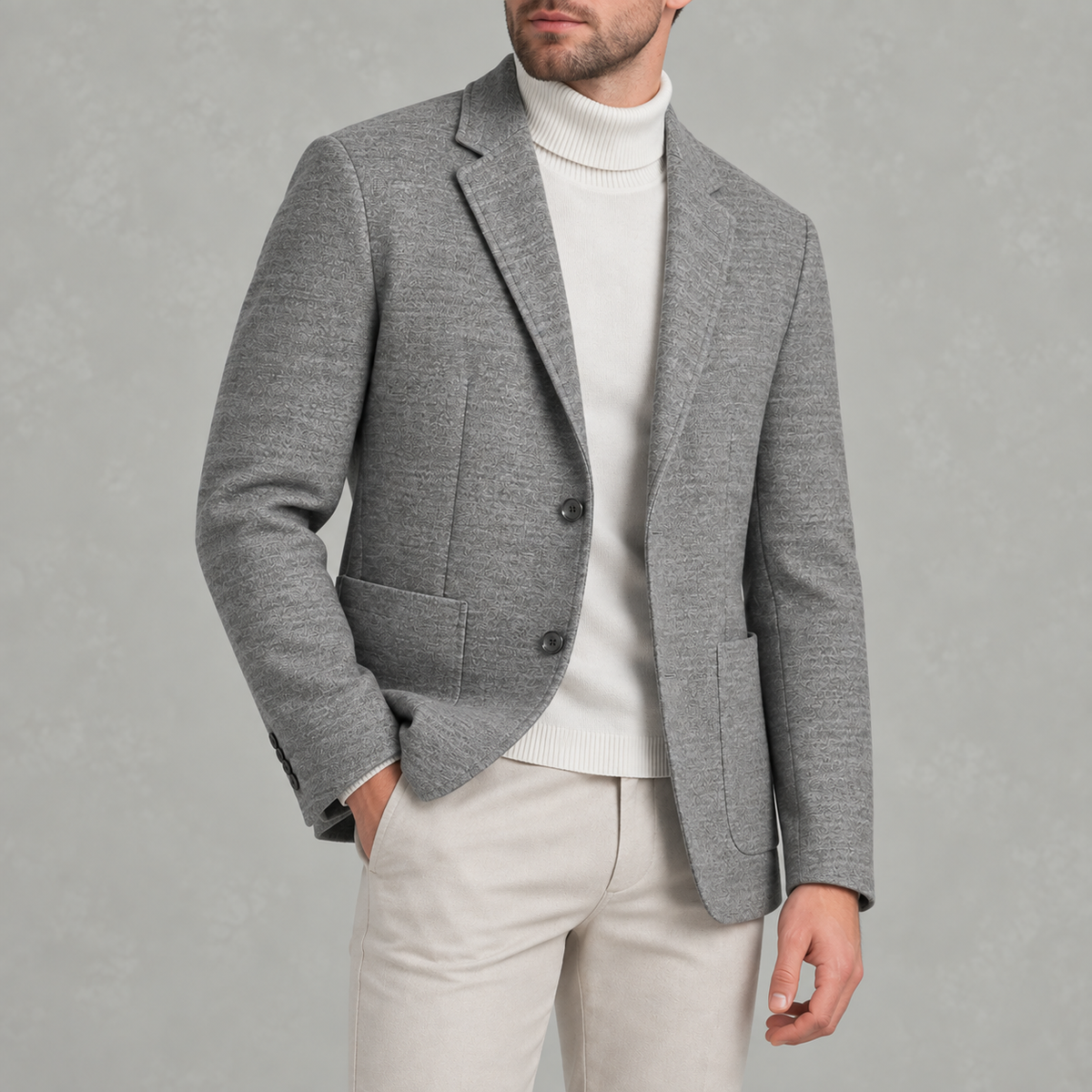Men’s Suit Jacket – Business Casual Tailored Blazer with Notch Lapels