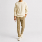 Men’s Cable Knit Jumper – Textured Knitted Long Sleeve Pullover