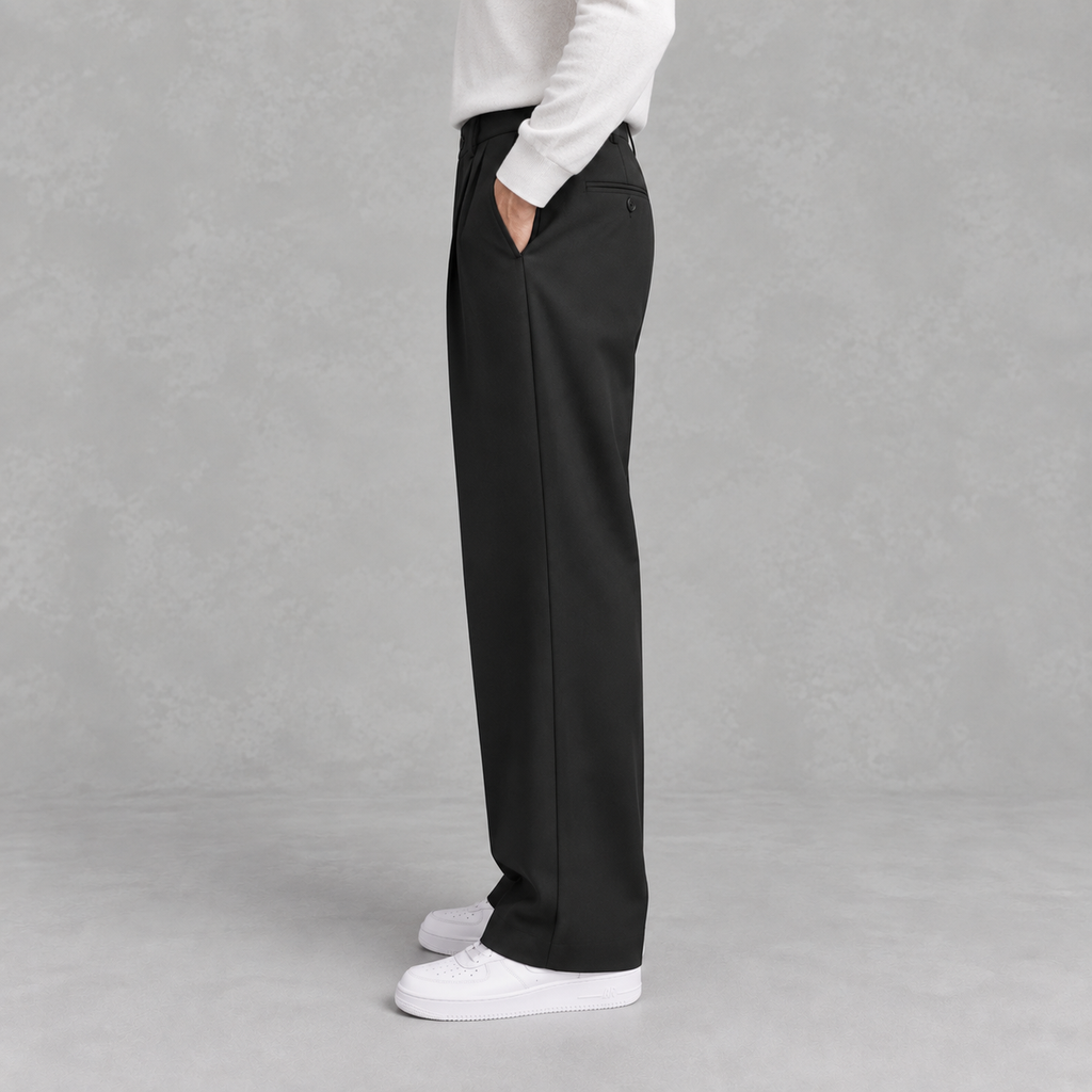 Men’s Trousers – Loose Fit Straight Leg Suit Pants