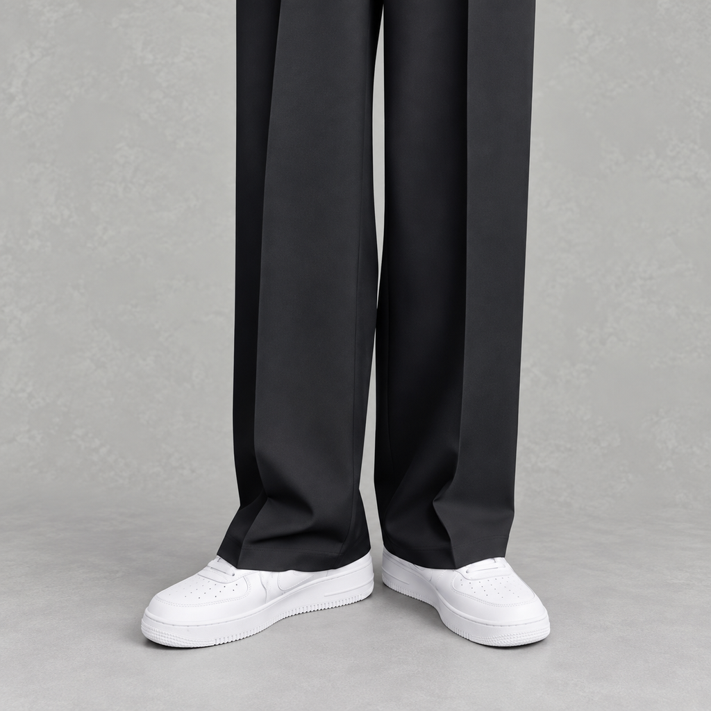 Men’s Trousers – Loose Fit Straight Leg Suit Pants