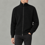 Men’s Turtleneck Cardigan – Full Zip Knitted Jumper with High Neck